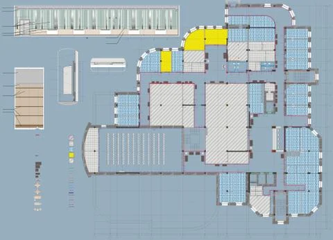 Plan Drawing Public Building Ilustración de archivo