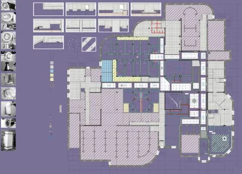 Plan Drawing Public Building Ilustración de archivo