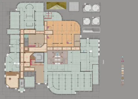 Plan Drawing Public Building Ilustración de archivo