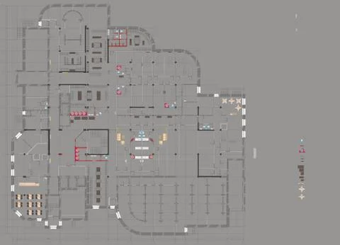 Plan Drawing Public Building Ilustración de archivo