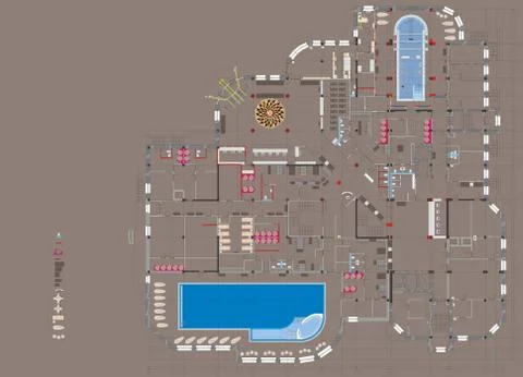 Plan Drawing Public Building Ilustración de archivo