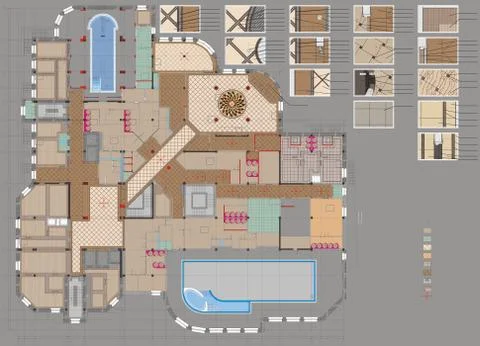 Plan Drawing Public Building Ilustración de archivo