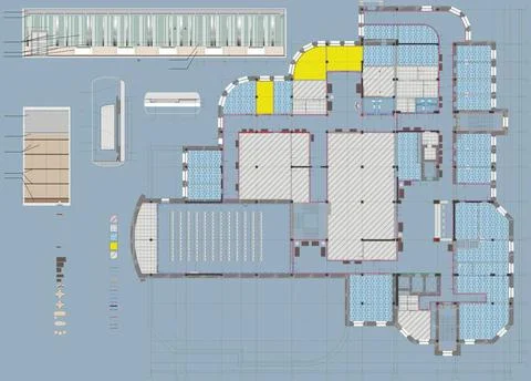  Plan Drawing Public Building The plan drawing colorful design of a public... Stock Photos