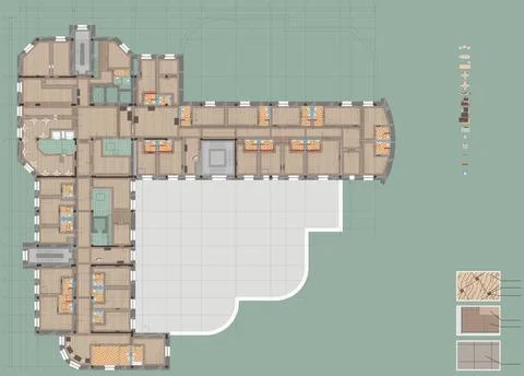  Plan Drawing Public Building The plan drawing colorful design of a public... Stock Photos