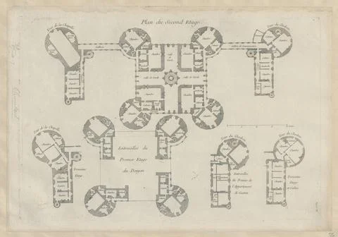 Plan du Second Etage. Maps K.Top.68.87.a.7. Place of publication: Paris Pu... Foto stock
