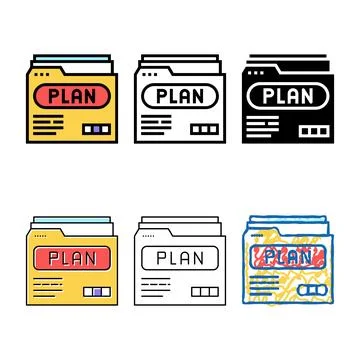 Plan folder color styles icon vector color Stock Illustration