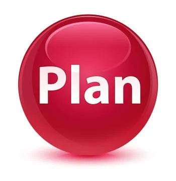 Plan glassy pink round button Stock Illustration