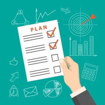 Plan in the hand Stock Illustration