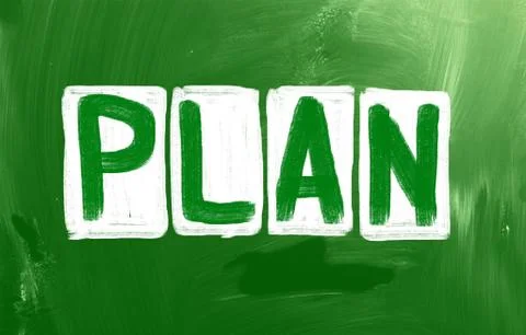 "plan" handwritten with chalk on a chalkboard Stock Illustration