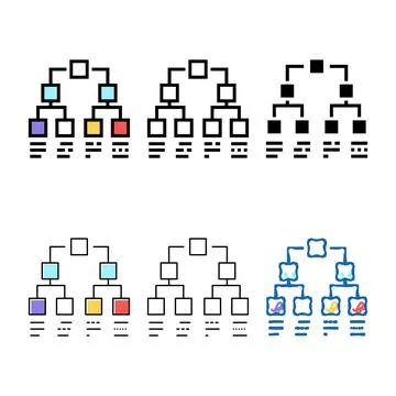 Plan hierarchy color icon vector color variations 库存插图
