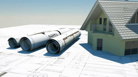 The plan of the house construction Stock Footage 37615581