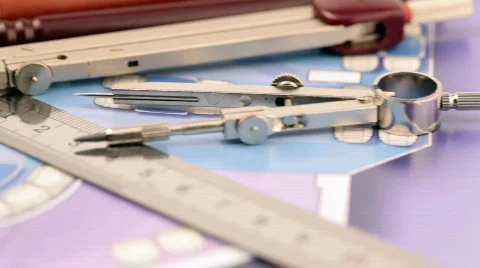 Plan of interior &amp; tools Stock Footage 622502