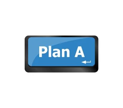 Plan A key on computer keyboard - internet business concept イラスト素材