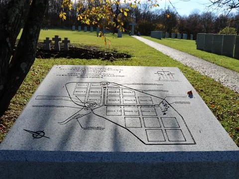 Plan of the location of objects in the memorial complex Stock Photos