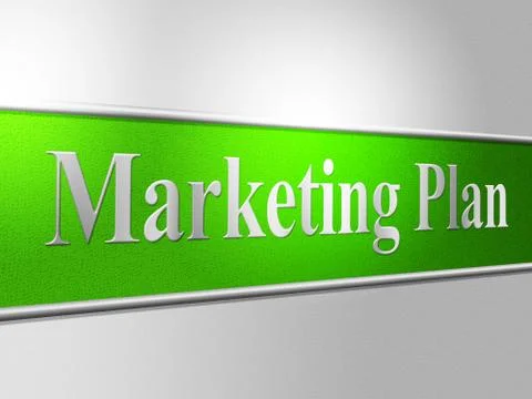 Plan marketing showing ploy planning and programme Ilustración de archivo