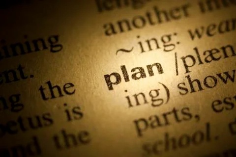 Plan meaning in dictionary Stock Photos