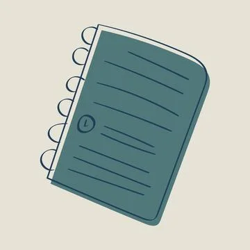 Plan in notebook with spiral. Diary entries. Write schedule for day. Execution Stock Illustration
