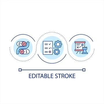 Plan optimization loop concept icon Stock Illustration