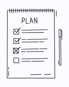 Plan or To do list concept with hand drawn text. Checklist, task list vector  Illustrazione stock