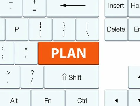 Plan orange keyboard button Stock Illustration