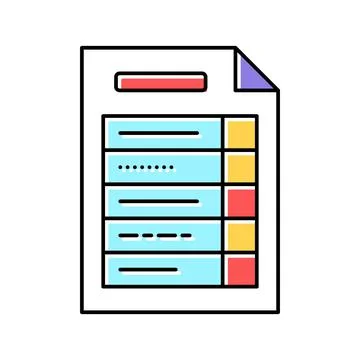 Plan paper list color icon vector illustration Stock Illustration