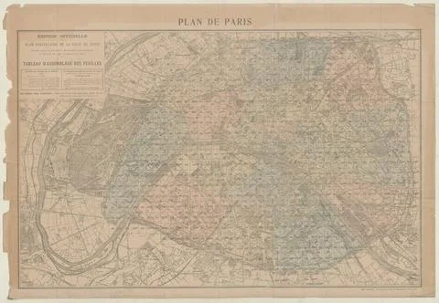 Plan of Paris / Official Edition / Parcel Plan of the City of Paris / Esta... Stock Photos