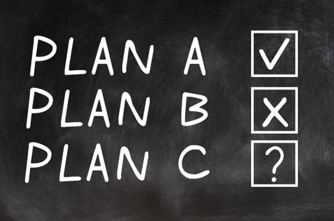 Plan a,plan b and plan c Stock Photos