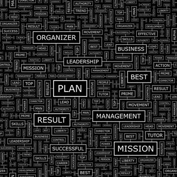 PLAN PLAN. Seamless pattern. Word cloud illustration. Copyright: xZoonar.c... Stock Photos