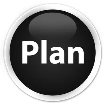 Plan premium black round button Stock Illustration