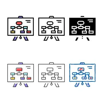 Plan presentation color icon simplified vector color Stock Illustration