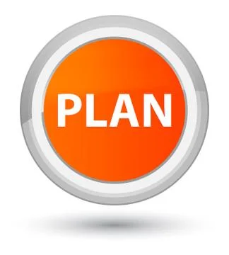 Plan prime orange round button Stock Illustration