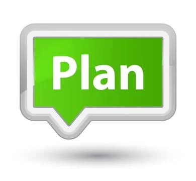 Plan prime soft green banner button Stock Illustration