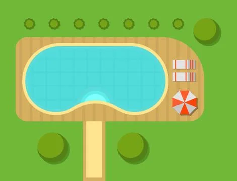 Plan of private house vector illustration top view of outdoor home landscape Stock Illustration