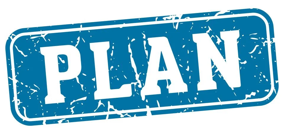 Plan rectangular sign. plan stamp Illustrazione stock