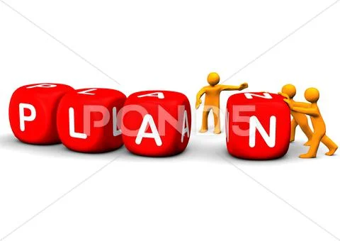 Plan red cubes Stock Illustration