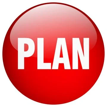 Plan red round gel isolated push button Stock Illustration