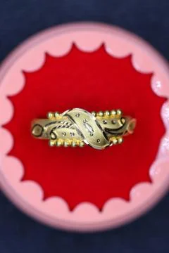 Plan round gold ring design for girls Stock Photos