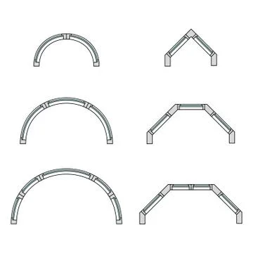 Plan with a set of different oriel. Ilustración de archivo