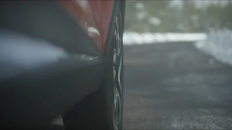 Plan from the side of a moving car on the highway Stock Footage 233718772