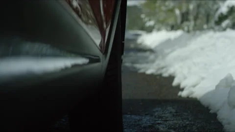 Plan from the side of a moving car on the highway Stock Footage 233719104