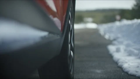 Plan from the side of a moving car on the highway Stock Footage 233719199