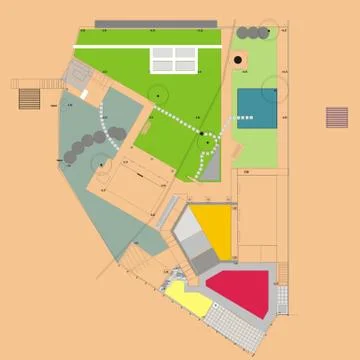 Plan of the site to the house Illustrazione stock
