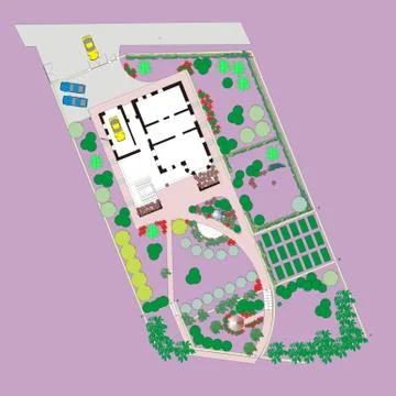 Plan of the site to the house Illustrazione stock