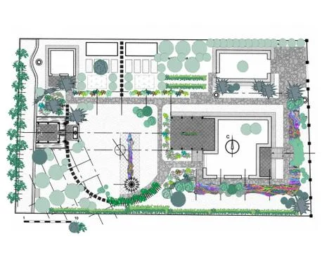 Plan of the site to the house Illustrazione stock