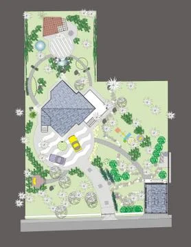 Plan of the site to the house Illustrazione stock