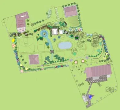 Plan of the site to the house Stock Illustration