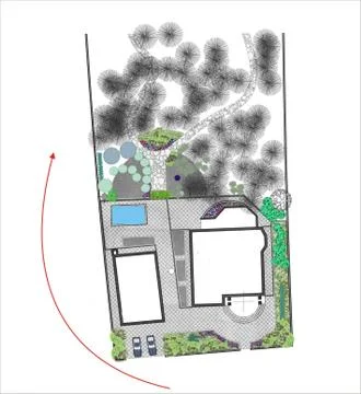 Plan of the site to the house Stock Illustration