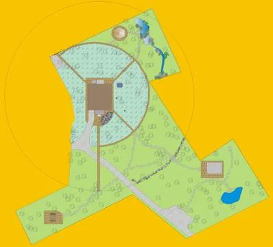 Plan of the site to the house Stock Illustration