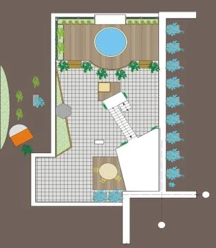 Plan of the site to the house Stock Illustration