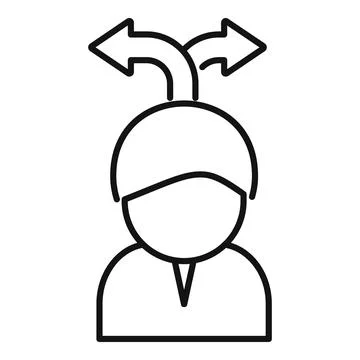 Plan solution thinking icon outline vector. Problem plan Stock Illustration